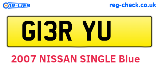 G13RYU are the vehicle registration plates.