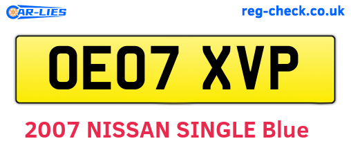 OE07XVP are the vehicle registration plates.