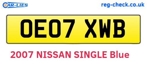 OE07XWB are the vehicle registration plates.