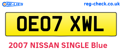 OE07XWL are the vehicle registration plates.
