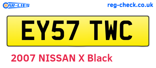EY57TWC are the vehicle registration plates.