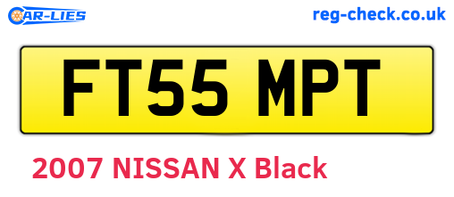 FT55MPT are the vehicle registration plates.