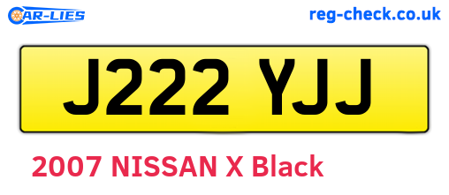 J222YJJ are the vehicle registration plates.