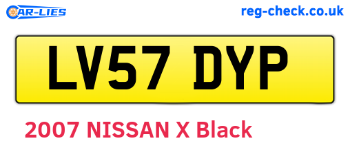 LV57DYP are the vehicle registration plates.