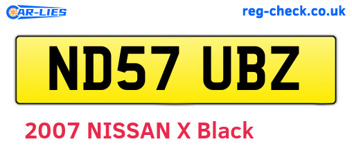 ND57UBZ are the vehicle registration plates.