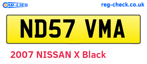 ND57VMA are the vehicle registration plates.
