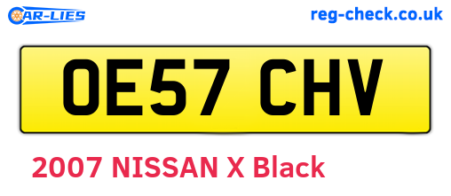 OE57CHV are the vehicle registration plates.