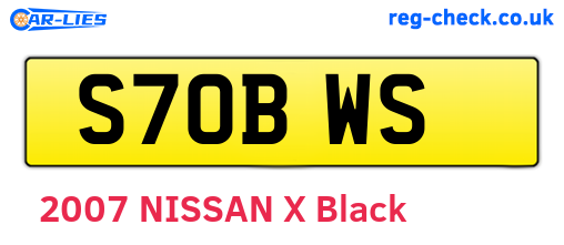 S70BWS are the vehicle registration plates.