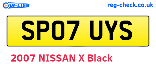 SP07UYS are the vehicle registration plates.