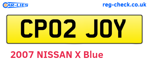 CP02JOY are the vehicle registration plates.