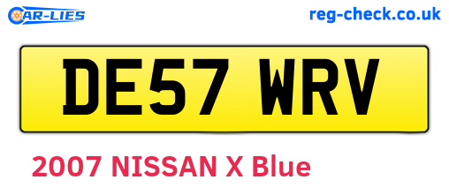 DE57WRV are the vehicle registration plates.