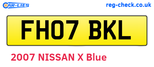 FH07BKL are the vehicle registration plates.