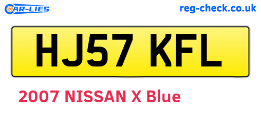 HJ57KFL are the vehicle registration plates.