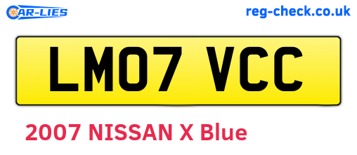 LM07VCC are the vehicle registration plates.