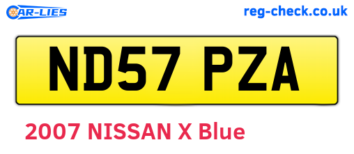 ND57PZA are the vehicle registration plates.