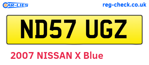 ND57UGZ are the vehicle registration plates.