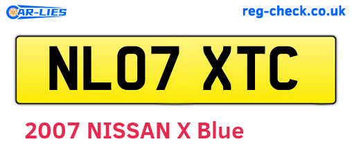 NL07XTC are the vehicle registration plates.