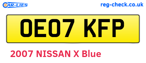 OE07KFP are the vehicle registration plates.