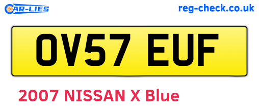 OV57EUF are the vehicle registration plates.