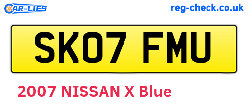 SK07FMU are the vehicle registration plates.