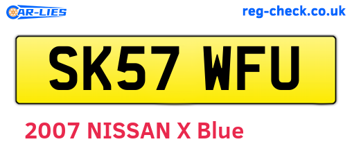 SK57WFU are the vehicle registration plates.