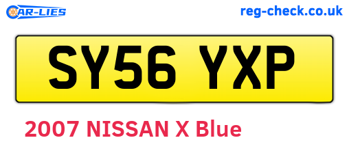 SY56YXP are the vehicle registration plates.