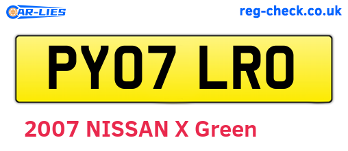 PY07LRO are the vehicle registration plates.