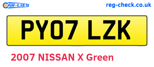 PY07LZK are the vehicle registration plates.