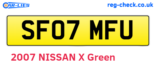 SF07MFU are the vehicle registration plates.