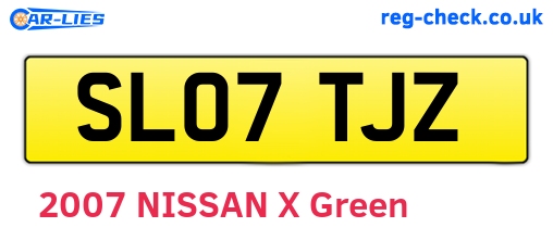 SL07TJZ are the vehicle registration plates.