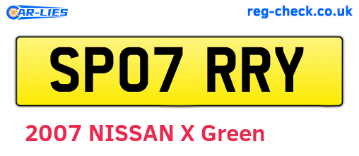 SP07RRY are the vehicle registration plates.