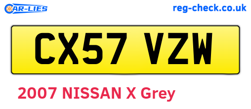 CX57VZW are the vehicle registration plates.