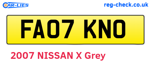 FA07KNO are the vehicle registration plates.