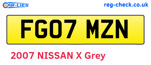 FG07MZN are the vehicle registration plates.