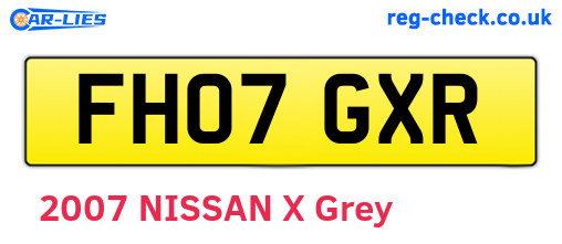 FH07GXR are the vehicle registration plates.