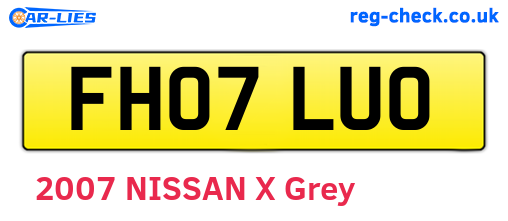 FH07LUO are the vehicle registration plates.