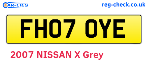 FH07OYE are the vehicle registration plates.