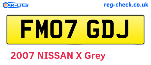 FM07GDJ are the vehicle registration plates.