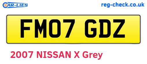 FM07GDZ are the vehicle registration plates.