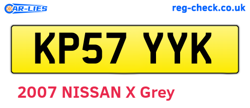 KP57YYK are the vehicle registration plates.