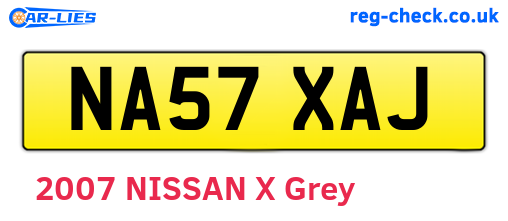 NA57XAJ are the vehicle registration plates.