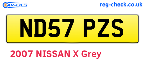 ND57PZS are the vehicle registration plates.