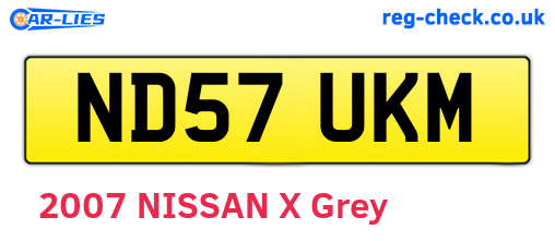 ND57UKM are the vehicle registration plates.