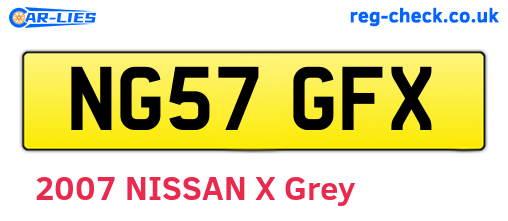 NG57GFX are the vehicle registration plates.