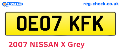 OE07KFK are the vehicle registration plates.
