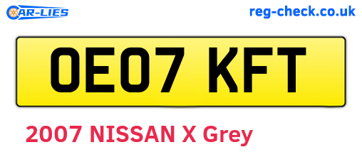 OE07KFT are the vehicle registration plates.