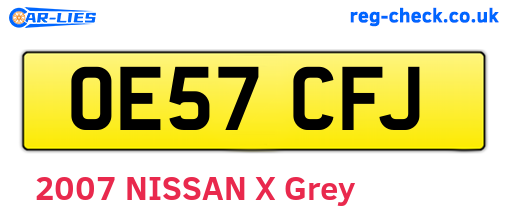 OE57CFJ are the vehicle registration plates.