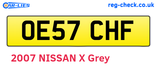 OE57CHF are the vehicle registration plates.