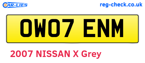 OW07ENM are the vehicle registration plates.