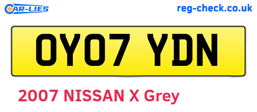 OY07YDN are the vehicle registration plates.